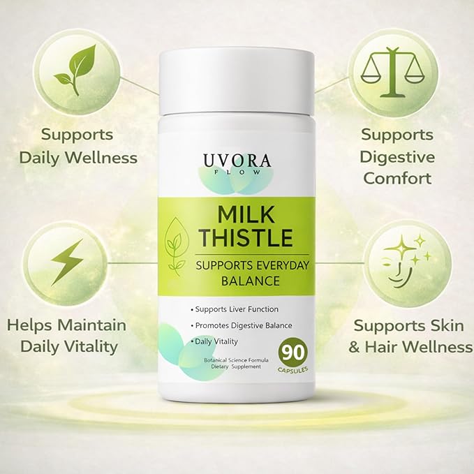 Milk Thistle Detox Botanical Blend for Daily Wellness Support — Includes Turmeric Inositol &amp Vitamin C — 60 Veg Capsules (1)