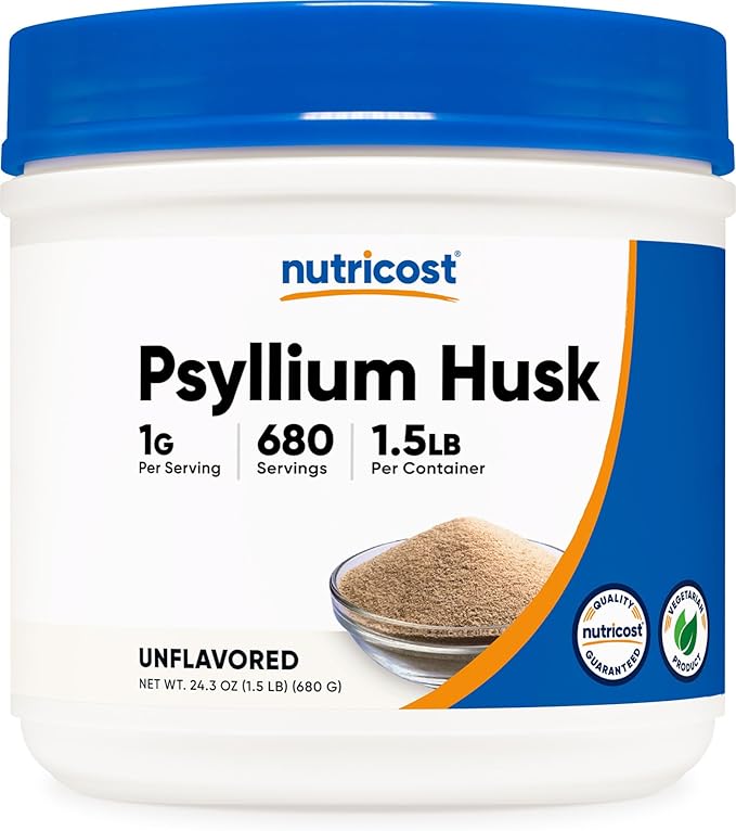 Nutricost Psyllium Husk Powder (1.5 Pounds) - GMO-Free Gluten-Free