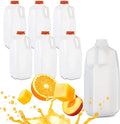 FIJIAN MADE 64 Oz Jugs Juice Bottles (Pack Of 6 x 64 Oz Ea) With Orange Tamper Evident Screw Caps – Great for Homemade Juices Milk Smoothies Tea and Other Beverages - Food Grade BPA Free