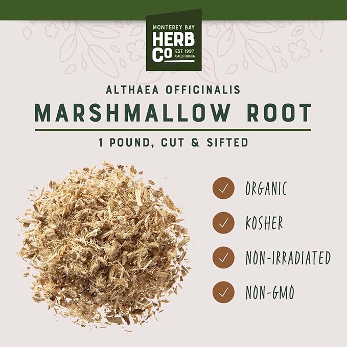 Organic Marshmallow Root by Herb Co Mix in Tea Blends Mortification Hack Sweet Weed Cut &amp Sifted 1 lb