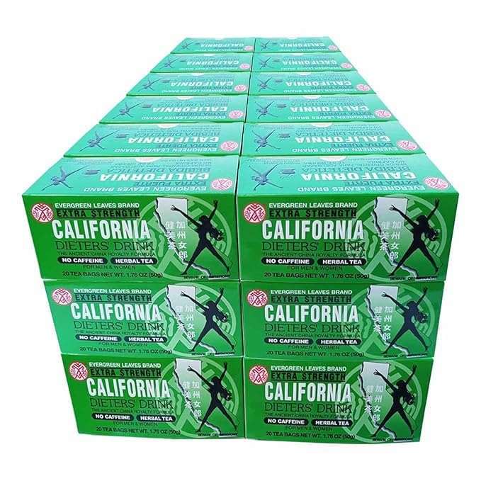 36 Packs Evergreen Leaves Brand Extra Strength California Dieters' Drink Caffeine Free Herbal Dietary Tea Senna-infused total 720 Tea Bags