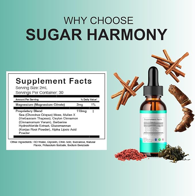 BLUE VIBE SugarHarmony Advanced Maximum Strength Overall Health &amp Wellness Supplement SugarHarmony Premium Daily Health and Overall Support Liquid Supplement Formula (5 Pack - 10oz / 300ml)