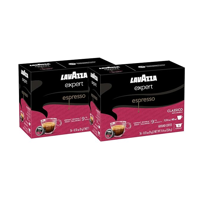 Lavazza Expert Espresso Classico Capsules Medium Roast 100% Arabica Compatible with Lavazza Classy Machines (72 Capsules)