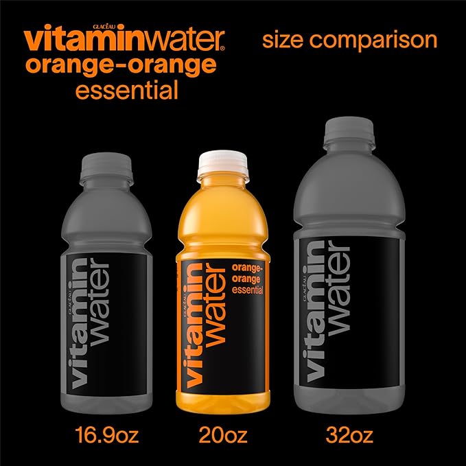 vitaminwater Essential Orange-Orange Flavored Water Beverage 20 fl oz Bottles 12 Pack
