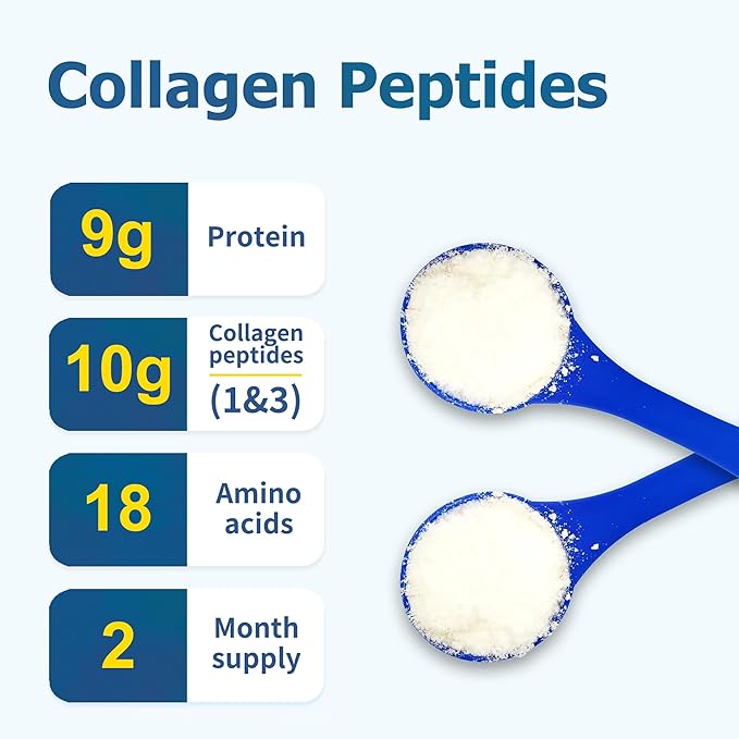 Zammex Premium Collagen Peptides Powder UnflavoredHydrolyzed Proteins Types I &amp III Supports Hair Skin Nails Joints Grass Fed Non-GMO Gluten-FreePaleo &amp Keto Friendly60 Servings