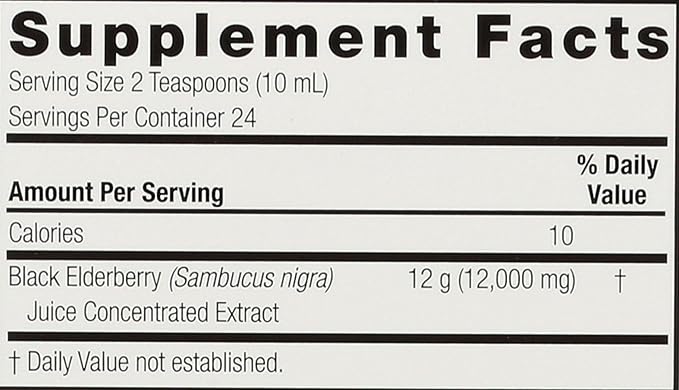 Nature's Answer Sambucus Dietary Supplement Original For Daily Immune and Antioxidant Support | Alcohol-Free Gluten-Free &amp Vegan 8oz