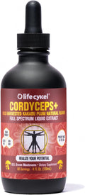 Life Cykel Cordyceps Mushroom Extract with Kakadu Plum - Energy Stamina &amp Vitality Support Natural Aging Supplement - Non-GMO and Vegan Tincture - 4Fl Oz