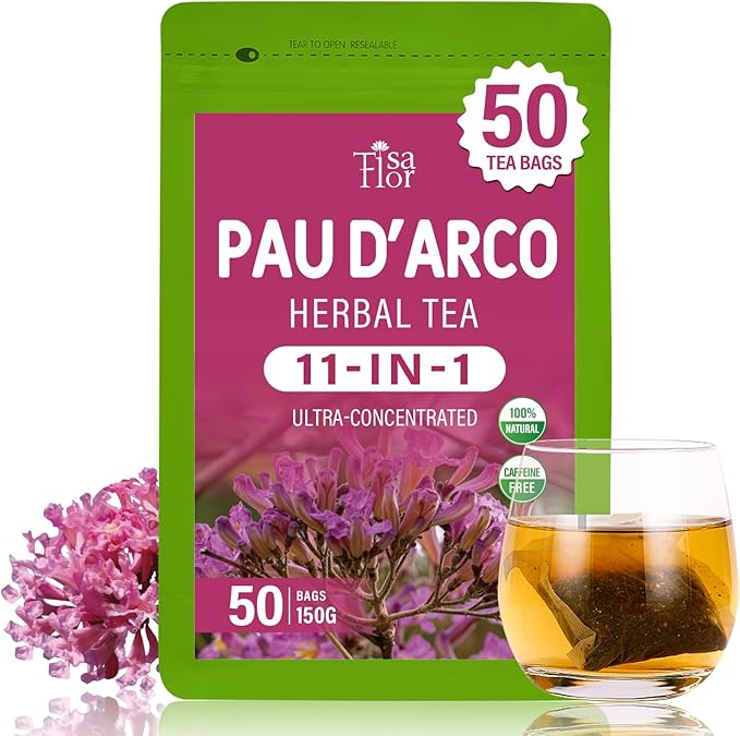 PAU d'Arco Herbal Tea Bags Extract with Horsetail Cleavers for Body Detoxification Support Lymphatic Drainage &amp Immune Support. 30bags