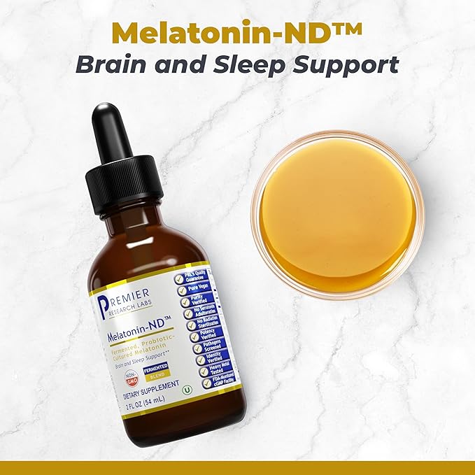 Premier Research Labs Melatonin-ND - Melatonin Liquid Liquid Melatonin for Adults Sublingual Melatonin Drops Made with Organic Ingredients Vegan Friendly - 2 Fl Oz (54 Servings)