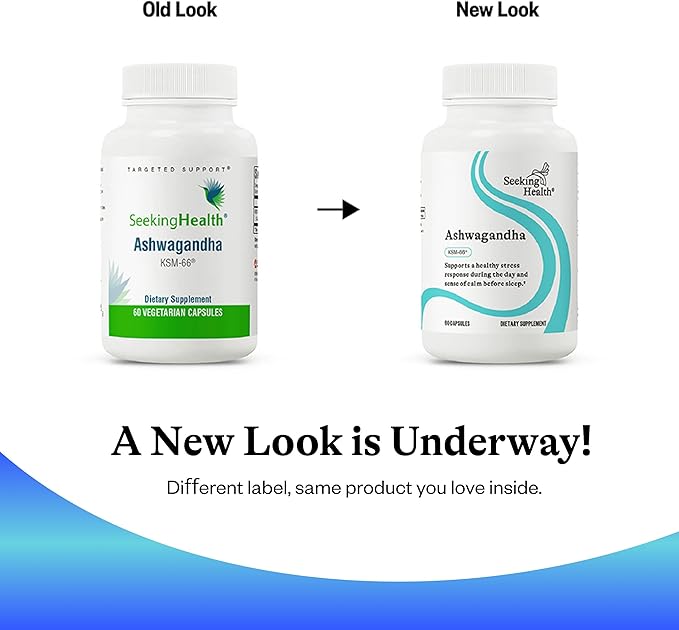 Seeking Health Ashwagandha - Adrenal Support Supplement with Powerful Adaptogen Formula - Support Immune Health &amp Concentration with Ashwagandha Supplement - 467 mg 60 Capsules