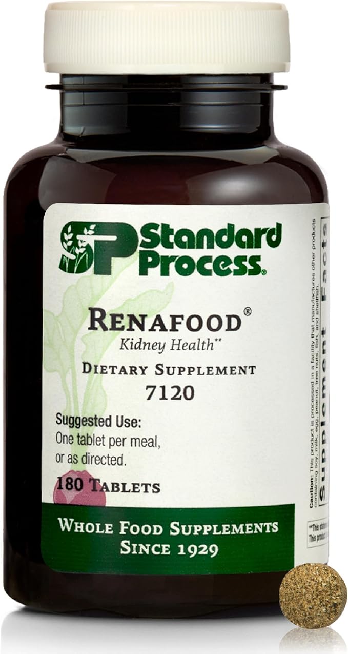 Standard Process Renafood - Supports Healthy Kidney Function &amp Antioxidant Activity - Contains Vitamins A - Non-Soy - 180 Tablets
