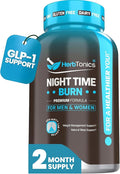 Herbtonics Night Time Burn &amp Sleep Complex Supports Overnight Metabolism Stress Relief &amp Deep Sleep. Includes Melatonin Valerian and Green Tea – Vegan Bedtime Weight Management (60 Capsules)