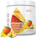 Sweat Ethic Hydrate’D Electrolytes Electrolyte Powder with Potassium Magnesium &amp Vitamin C Easy Mix Powder for Hydration &amp Performance Support Natural Ingredients Peach Mango Flavor 60 Se