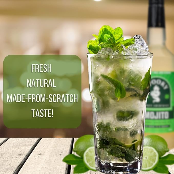 SPOOKY - Mojito Mix - With Real Lime Juice Spearmint &amp Sugar - No Artificial Colors Flavors or Corn Syrup - Premium Gluten Free Cocktail Mixer - 32 Oz ( Pack of 2)