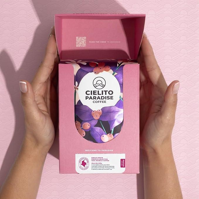 Cielito Paradise Coffee Pink Bourbon Medium Roast Single Origin Whole Bean Coffee from Huila Colombia 12oz