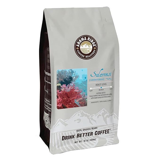 Sulawesi Celebes Kalossi Coffee Fresh Roasted Whole Bean 16 ounces