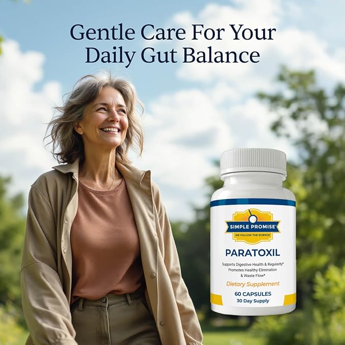Paratoxil - Daily Gut Cleanse with Psyllium Husk Fiber &amp Black Walnut for Humans - with Slippery Elm Aloe Chlorella &amp Ginger - Natural &amp Plant-Based Cleanse - 60 Capsules