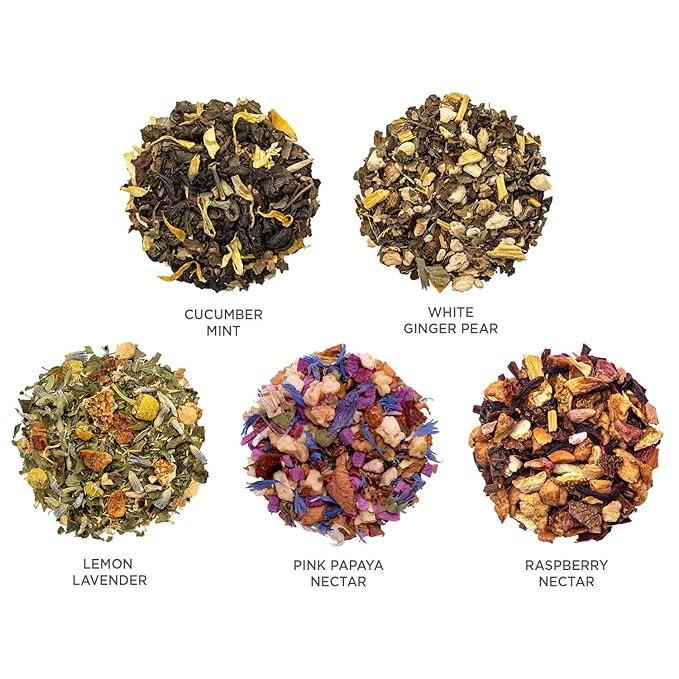 Tea Forte Premium Presentation Box Gift Set Sampler 20 Count Assorted Blends Individually Wrapped Handcrafted Pyramid Infuser Bags Mariposa Tea