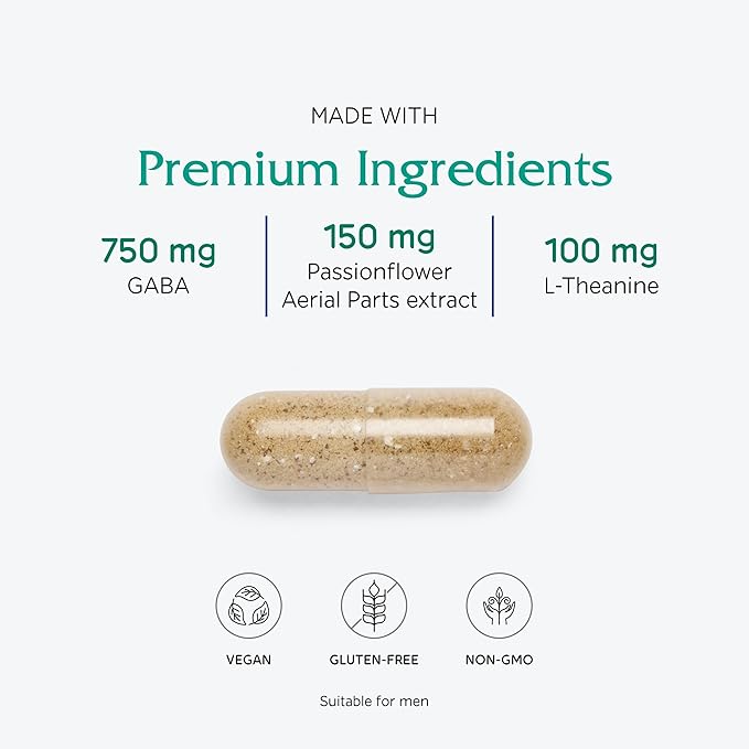 Vitanica GABA Ease Calming Support Vegan 60 Capsules
