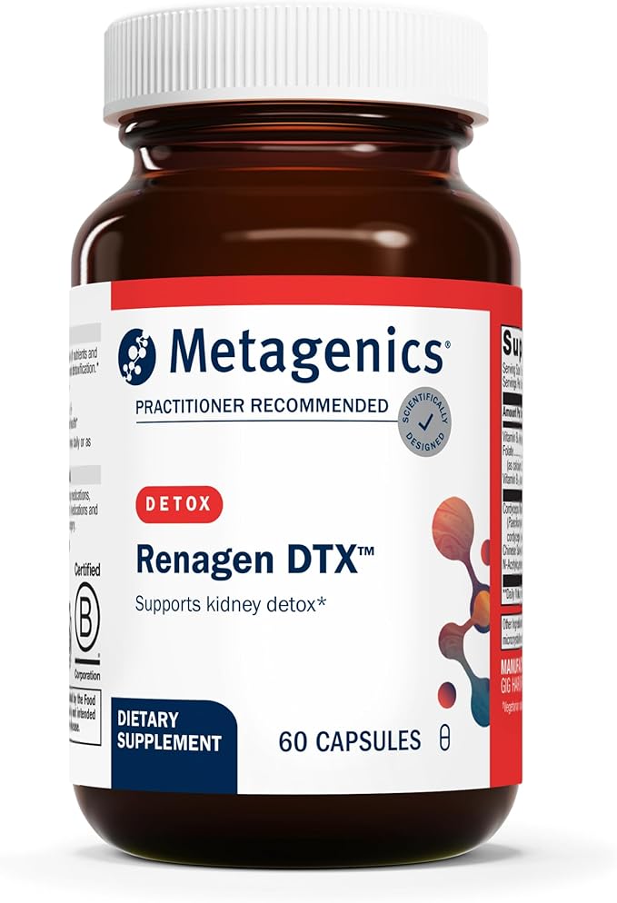 Metagenics Renagen DTX - Healthy Kidney Detoxification* - For Heart Health* - With Vitamin B6 Folate Vitamin B12 &amp Cordyceps - Nutritional Supplement - Non-GMO - Gluten-Free - 60 Capsules