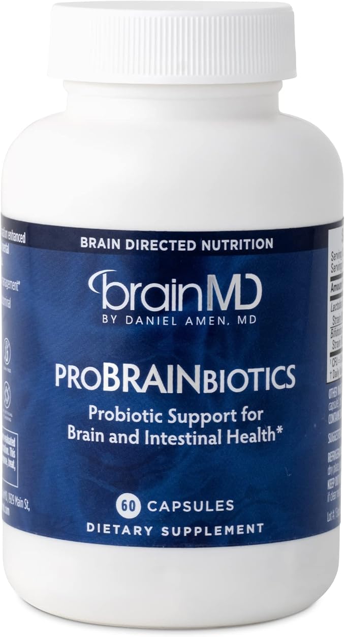 BRAINMD Dr Amen ProBRAINbiotics - 3 Billion CFU 60 Capsules - Promotes Gut Health - Gluten Free - 60 Servings