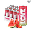 Be LOVE Energy + Flow – 80mg Natural Caffeine L-Theanine &amp Alpha-GPC for Clean Calm Focus – Zero Sugar Low Calorie 100% DV B-Vitamins – Non-GMO Vegan – 12 fl oz (Pack of 12) (Berry Melon Rush)