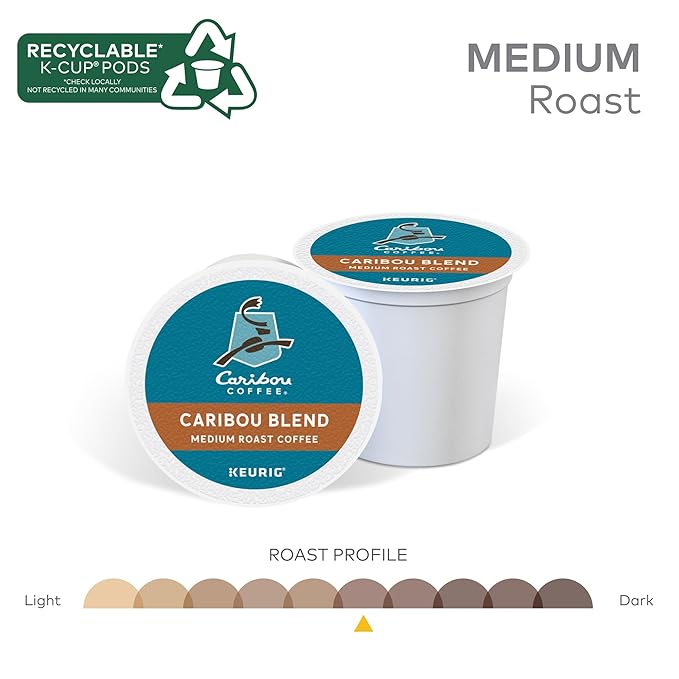 Caribou Coffee Caribou Blend Keurig Single-Serve K-Cup Pod Medium Roast Coffee 96 Count