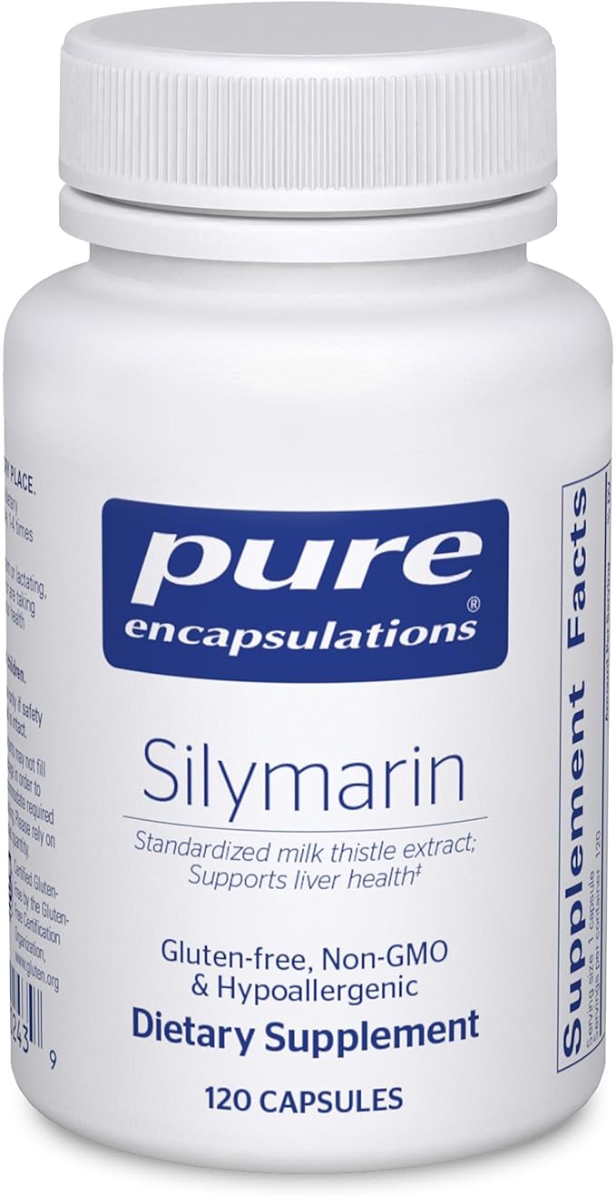 Pure Encapsulations Silymarin - 250 mg Milk Thistle Per Capsule - Liver Health Support - Antioxidants Supplement - Non-GMO &amp Vegan - 120 Capsules