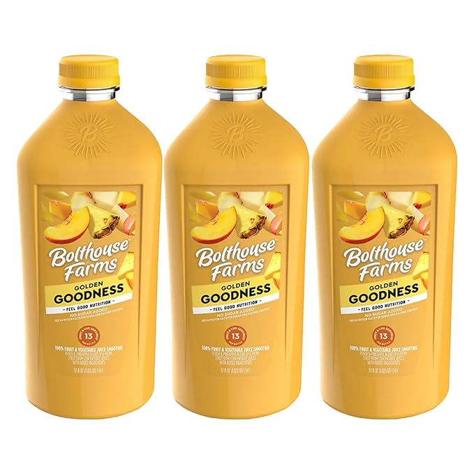 Bolt house Farm Golden Goodness 100% Fruit Juice Smoothie | 52 oz (Pack of 3)