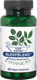 Vitanica Sleepblend Non Habit Forming Sleep Support Supplement with Melatonin Valerian Root Passionflower and Hops Vegan 60 Capsules