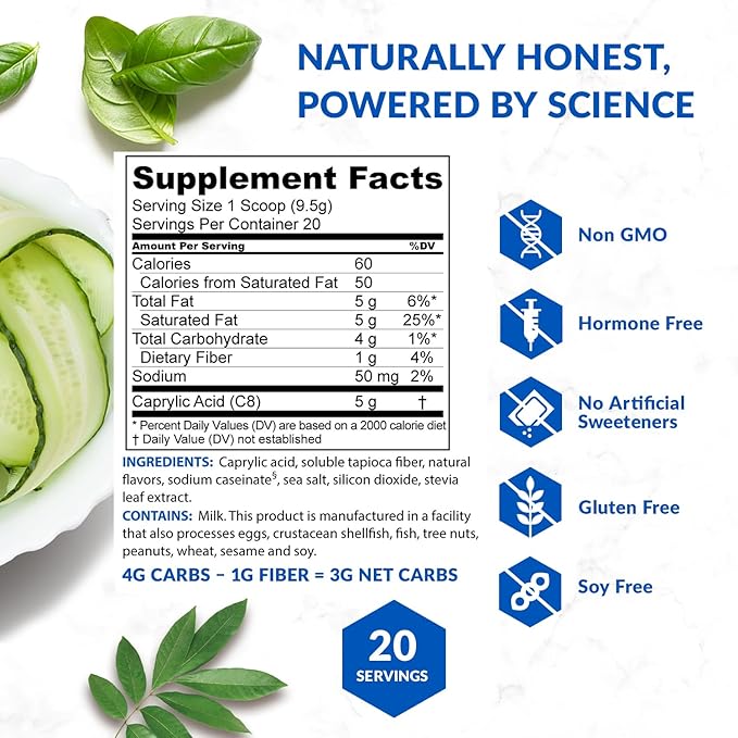 BioTrust Keto Elevate – C8 MCT Oil Powder – Ketogenic MCT Coffee Creamer Keto Coffee Creamer – Clean Energy Mental Focus &amp Clarity – 100% Caprylic Acid MCT Powder Non-GMO (Hazelnut 20 Servings