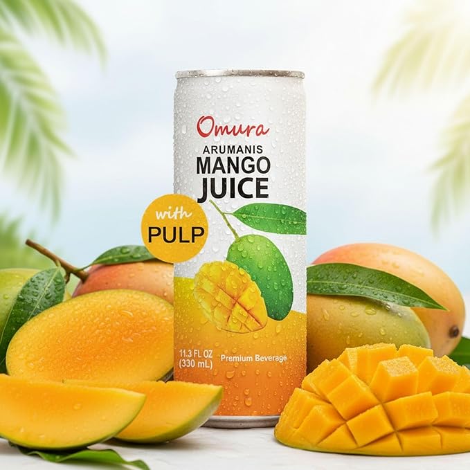 Omura MANGO JUICE from Natural Fruit with PULP 11.3 FL. Ounces | 12-Pack