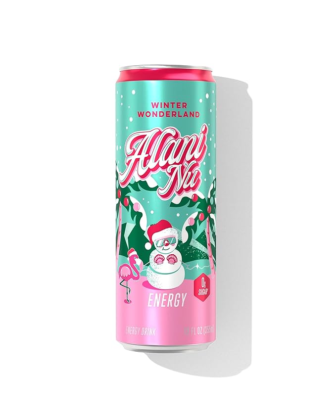 Alani Winter Wonderland Energy Drinks sugar free low calorie energy drinks 12 Fl Oz Cans (Pack of 12)