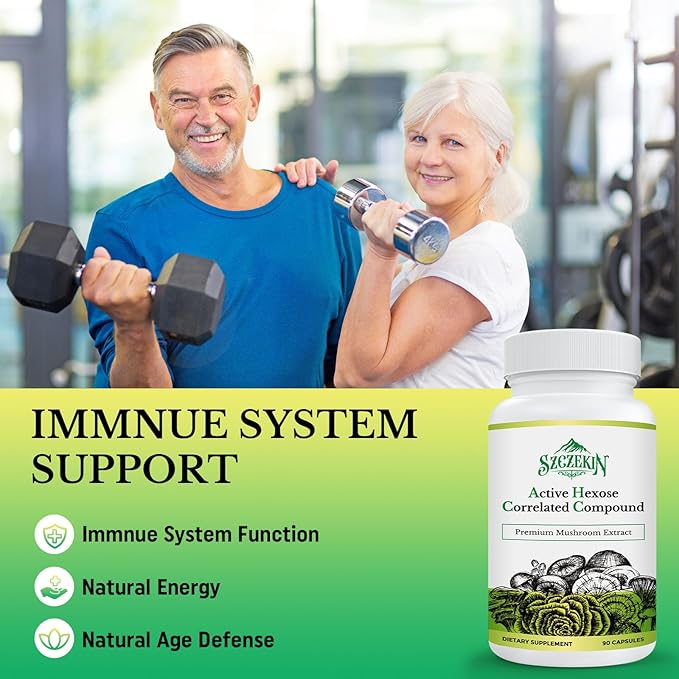 Active Hexose Correlated Compound 1500 mg Supplement Natural 8 Mushroom Extract Supplement Immune System Liver Function Natural Killer and T Cells Activity 540 Veggie Capsules