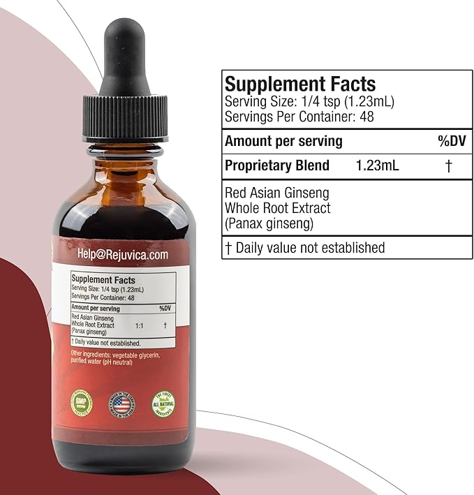 Active Ginseng Korean Red Panax Ginseng with Natural Ginsenosides - All-Natural Advanced Liquid Solution for 2X Absorption - Supports Healthy Energy Vitality Mood and More