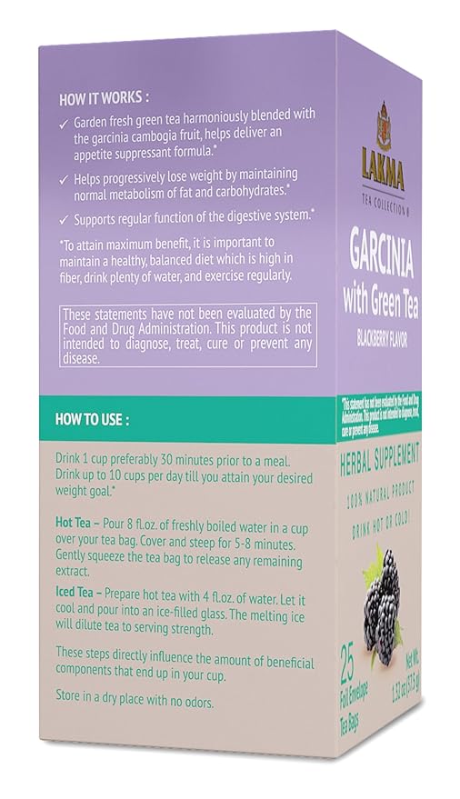 HYLEYS Lakma Super Cleanse Tea with Acai Berry - 25 Tea Bags - (6 Pack - 150 Tea Bags Total)