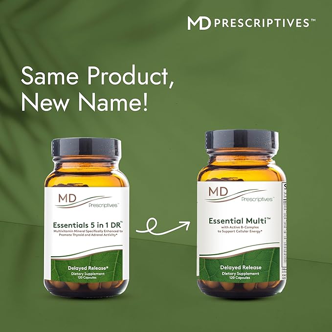 MD Prescriptives - Essential Multi (Delayed Release) - Multivitamin Mineral Complex Supplement for Enhanced Hormone Support - 120 Capsules