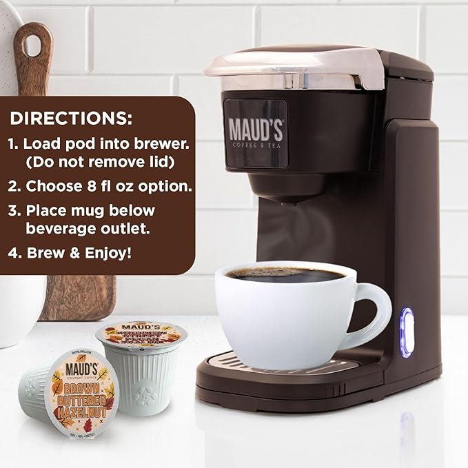 Maud's Fall Flavored Coffee Pods Variety Pack 42ct 6 Assorted Flavors Medium Roast Coffee in Single Serve Pods – 100% Arabica Beans Compatible with Keurig K Cups Maker