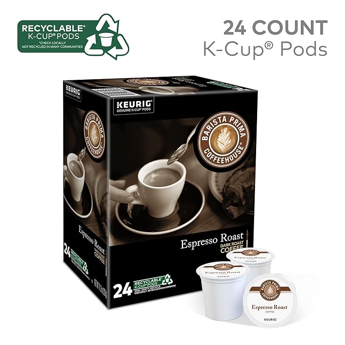 Barista Prima Coffeehouse Espresso Roast Coffee Keurig Single Serve K-Cup Pods 96 Count