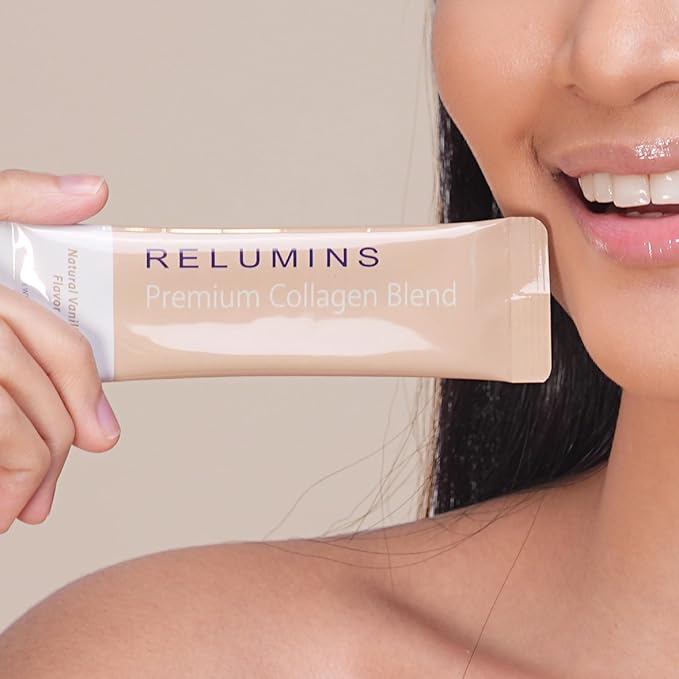 Relumins Premium Collagen Blend Vanilla Flavor 10 Sachets and Gluta 1000 Vegetarian Capsule Skin Support - Bundle