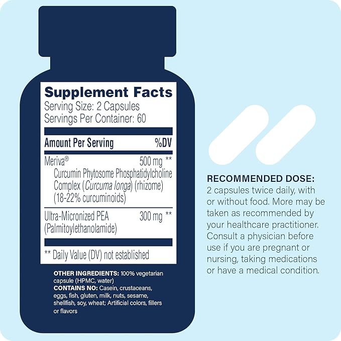 Enzyme Science Pea + Turmeric Curcumin Supplement for Physiological Support Helps Support Nervous Immune &amp Muscular Systems - 120 Capsules