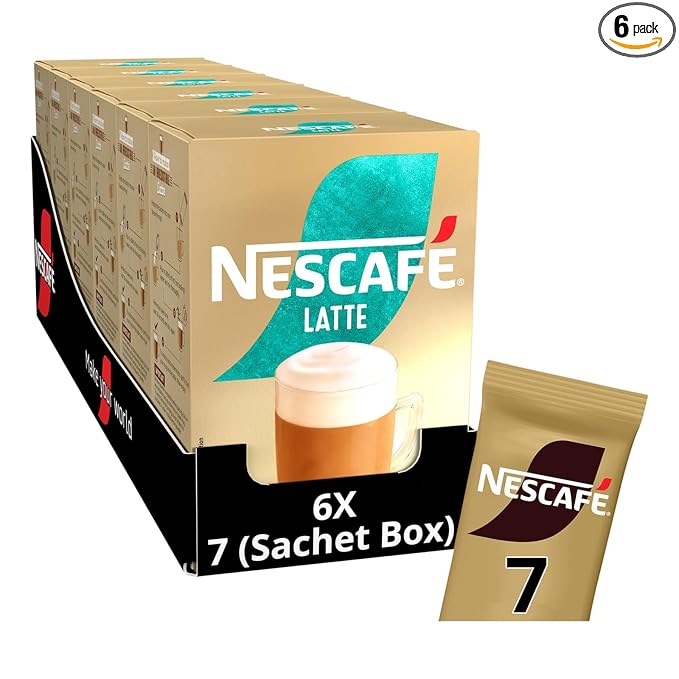 NESCAFÉ LATTE Instant Coffee Sachets x7 (Pack of 6 Total 42 Sachets)