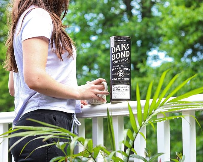 Oak &amp Bond Coffee Co. - Aged Cabernet Sauvignon Coffee Guatemala Huehuetenango Whole Bean Medium Roast Dark Chocolate Plum &amp Candied Pecan Flavors - 10oz