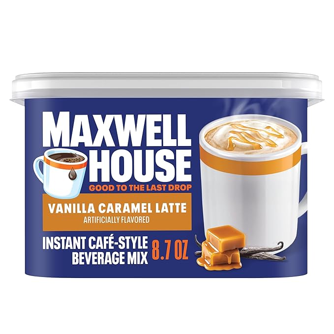 Maxwell House International Café-Style – Sugar-Free French Vanilla Instant Coffee Mix (4.3 oz) &amp Vanilla Caramel Latte Mix (8.7 oz) (2 Ea. Variety Pack)