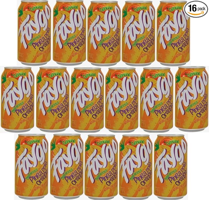 Faygo Soda Pop Soft Drink 16 pack of 12oz Cans (Pineapple Orange)
