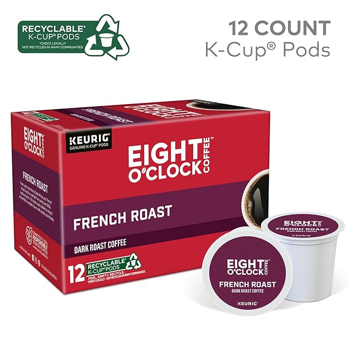 Eight O'Clock Coffee French Roast Single-Serve Coffee K-Cup Pods Dark Roast 72 Count