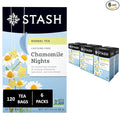 Stash Tea Chamomile Nights Herbal Tea - Caffeine Free Non-GMO Project Verified Premium Tea with No Artificial Ingredients 20 Count (Pack of 6) - 120 Bags Total