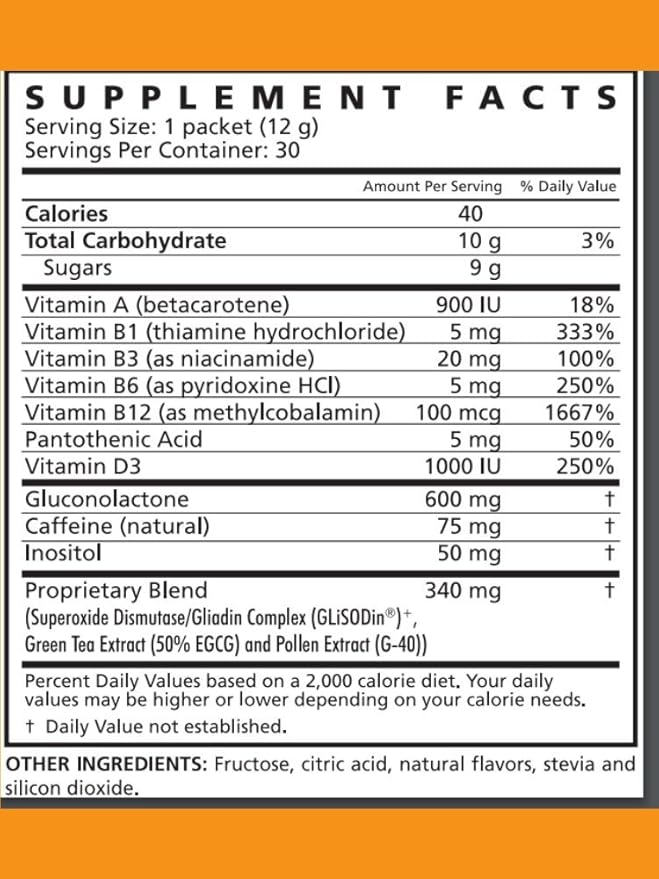 PROJOBA POLLEN BURST Energy Drink - 30 PACKETS 0.42 oz
