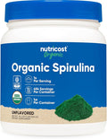 Nutricost Organic Spirulina Powder 454 Grams 1LB - Pure Certified Organic Spirulina