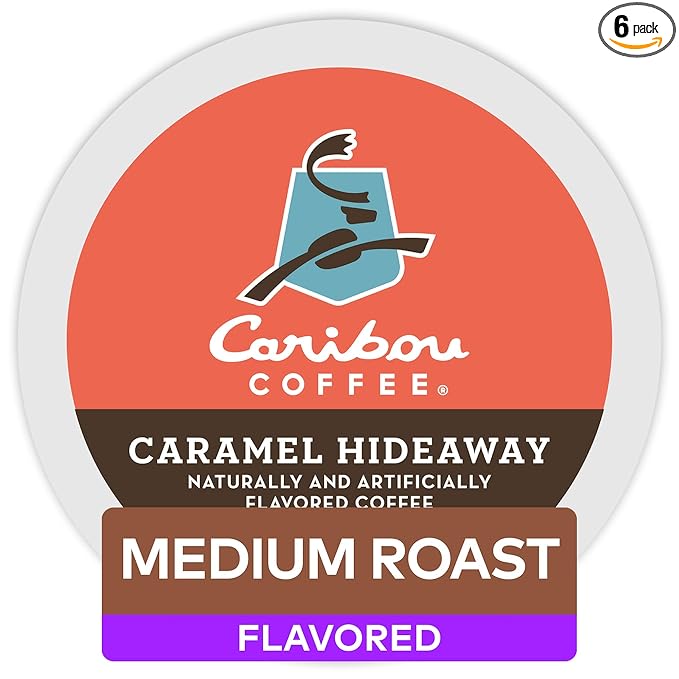 Caribou Coffee Caramel Hideaway Single-Serve Keurig K-Cup Pods Flavored Coffee 60 Count
